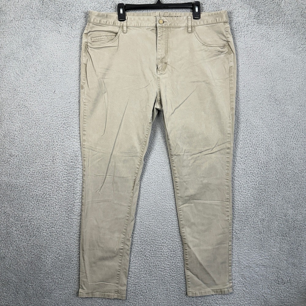 Rhone Mens 40 Slim Fit Jeans Tapered Leg Tan Stretch 5 Pockets Denim Casual EUC